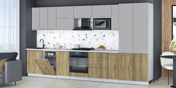 Кухонный гарнитур Интерлиния Мила Gloss 3.8-ПМ4