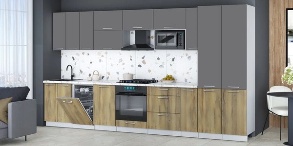 Кухонный гарнитур Интерлиния Мила Gloss 3.8-ПМ4