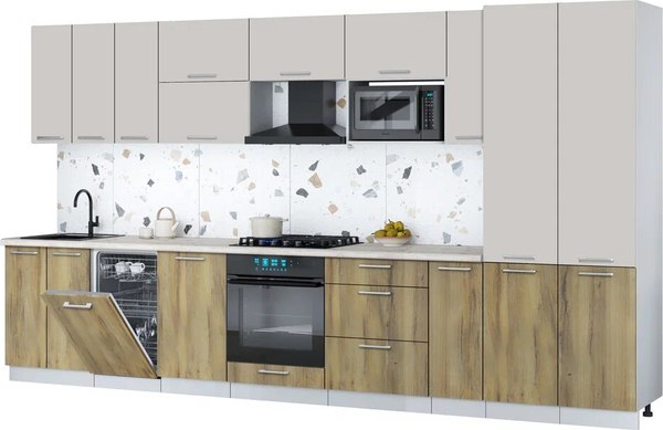 Кухонный гарнитур Интерлиния Мила Gloss 3.8-ПМ4 - фото