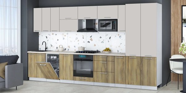 Кухонный гарнитур Интерлиния Мила Gloss 3.8-ПМ4