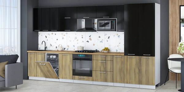 Кухонный гарнитур Интерлиния Мила Gloss 3.8-ПМ4