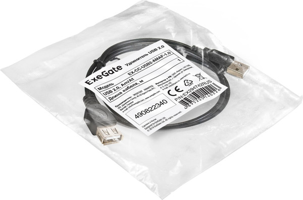 Удлинитель кабеля ExeGate EX-CC-USB2-AMAF-1.0 / EX294742RUS