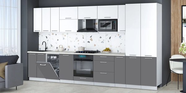Кухонный гарнитур Интерлиния Мила Gloss 3.8-ПМ4