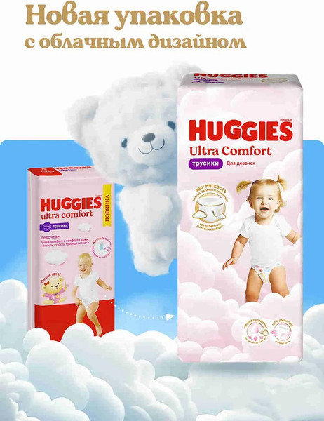 Подгузники-трусики детские Huggies Ultra Comfort Mega 3 Girl