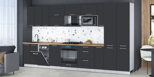 Кухонный гарнитур Интерлиния Мила Gloss 3.8-ПМ4