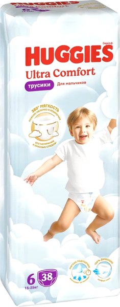 Подгузники-трусики детские Huggies Ultra Comfort Mega 6 Boy - фото