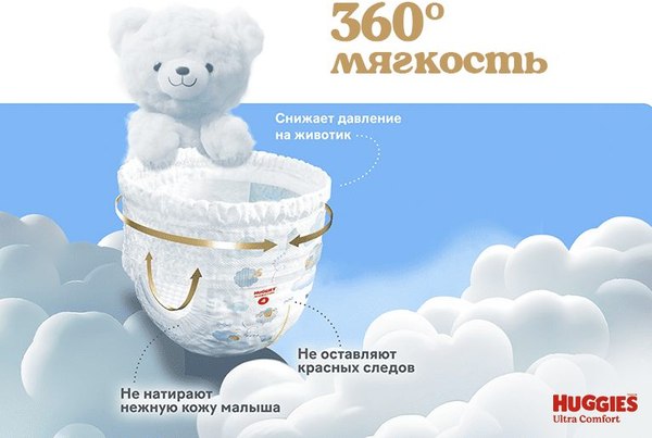Подгузники-трусики детские Huggies Ultra Comfort Mega 6 Boy