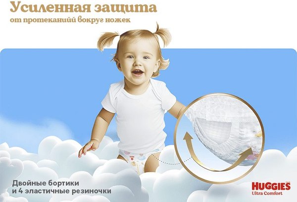 Подгузники-трусики детские Huggies Ultra Comfort Mega 6 Girl