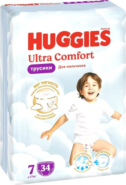 Подгузники-трусики детские Huggies Ultra Comfort Mega 7 Boy - фото