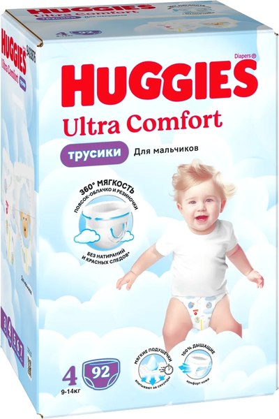 Подгузники-трусики детские Huggies Ultra Comfort Box 4 Boy - фото