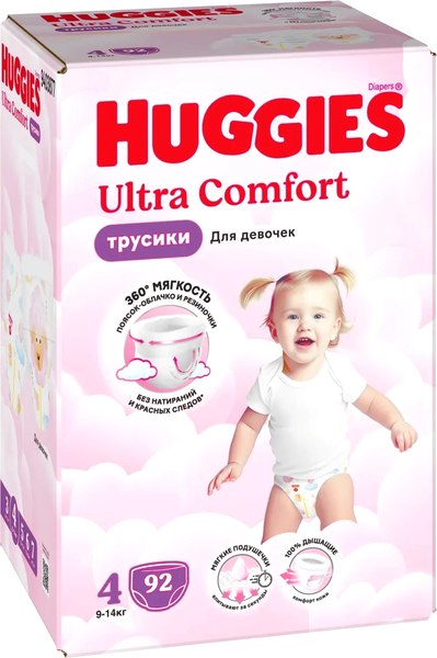 Подгузники-трусики детские Huggies Ultra Comfort Box 4 Girl - фото