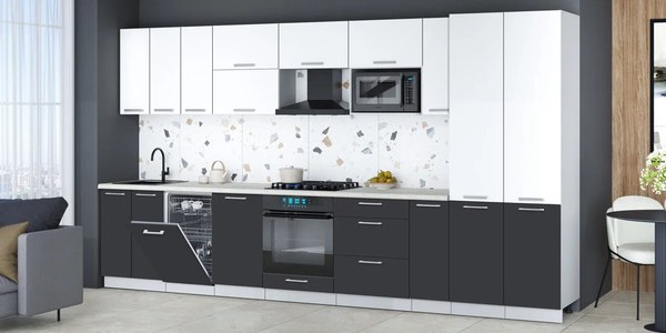 Кухонный гарнитур Интерлиния Мила Gloss 3.8-ПМ4