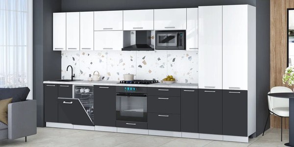 Кухонный гарнитур Интерлиния Мила Gloss 3.8-ПМ4