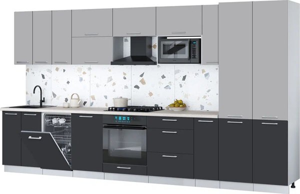 Кухонный гарнитур Интерлиния Мила Gloss 3.8-ПМ4 - фото