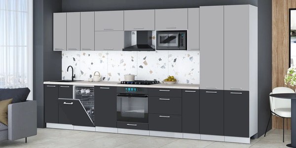 Кухонный гарнитур Интерлиния Мила Gloss 3.8-ПМ4