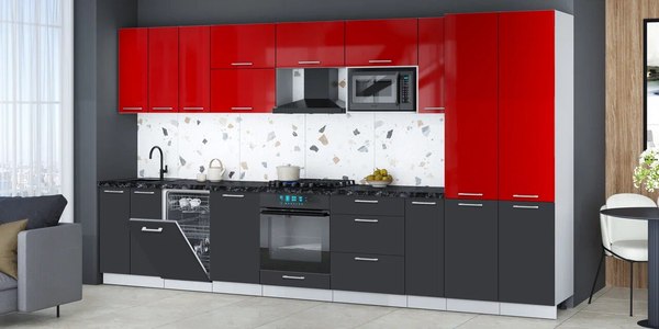 Кухонный гарнитур Интерлиния Мила Gloss 3.8-ПМ4