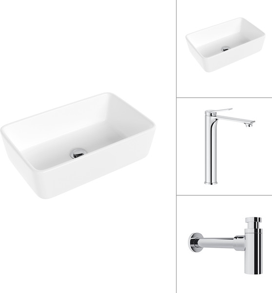 Умывальник со смесителем Lauter 21674A + Rio 21AM12672 с сифоном 21635CH - фото