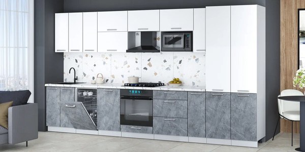 Кухонный гарнитур Интерлиния Мила Gloss 3.8-ПМ4
