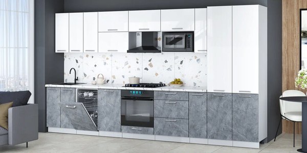 Кухонный гарнитур Интерлиния Мила Gloss 3.8-ПМ4