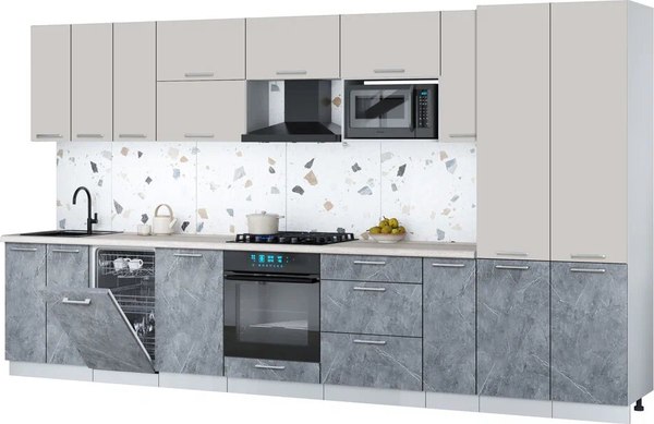 Кухонный гарнитур Интерлиния Мила Gloss 3.8-ПМ4 - фото