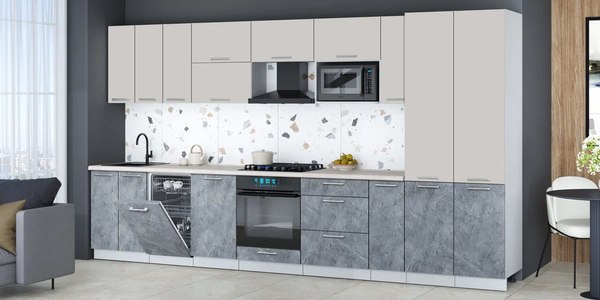 Кухонный гарнитур Интерлиния Мила Gloss 3.8-ПМ4