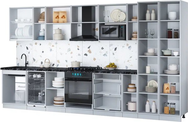 Кухонный гарнитур Интерлиния Мила Gloss 3.8-ПМ4