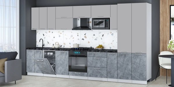 Кухонный гарнитур Интерлиния Мила Gloss 3.8-ПМ4