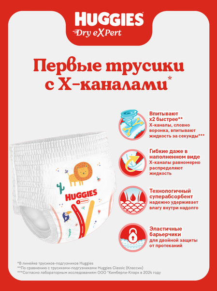 Подгузники-трусики детские Huggies Dry Expert Mega 5