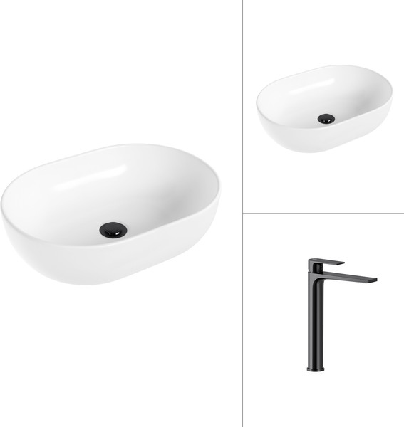 Умывальник со смесителем Lauter 21836A + Reef 21CK8678BS - фото