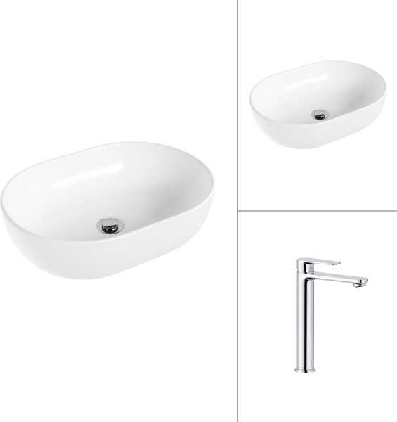 Умывальник со смесителем Lauter 21836A + Moon 21СK81691C - фото