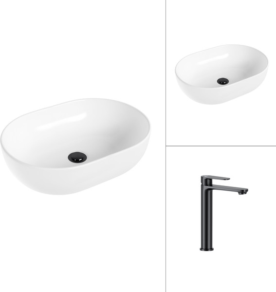 Умывальник со смесителем Lauter 21836A + Moon 21СК8691BS - фото