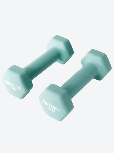 Набор гантелей Proiron Неопреновые гексагональные по 1кг / Г2010НГ