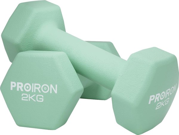 Набор гантелей Proiron Неопреновые гексагональные по 2кг / Г2020НГ - фото