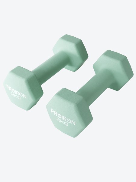 Набор гантелей Proiron Неопреновые гексагональные по 2кг / Г2020НГ