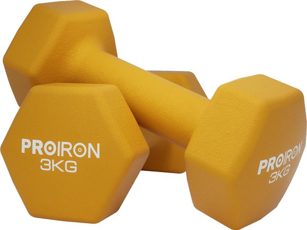 Набор гантелей Proiron Неопреновые гексагональные по 3кг / Г2030НГ - фото