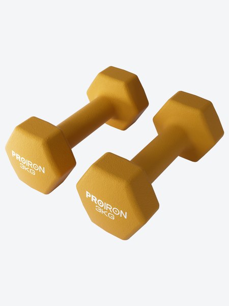Набор гантелей Proiron Неопреновые гексагональные по 3кг / Г2030НГ