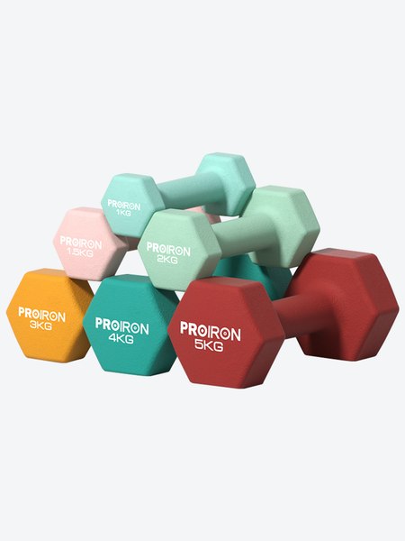 Набор гантелей Proiron Неопреновые гексагональные по 3кг / Г2030НГ
