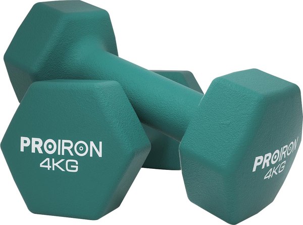 Набор гантелей Proiron Неопреновые гексагональные по 4кг / Г2040НГ - фото
