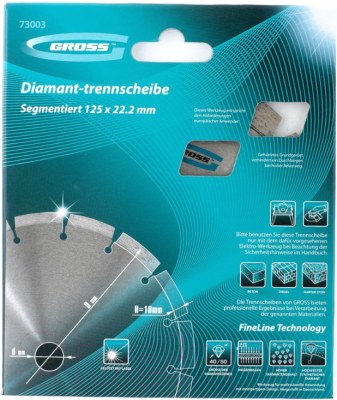 Отрезной диск алмазный Gross 73002