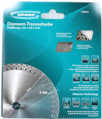 Отрезной диск алмазный Gross 73052