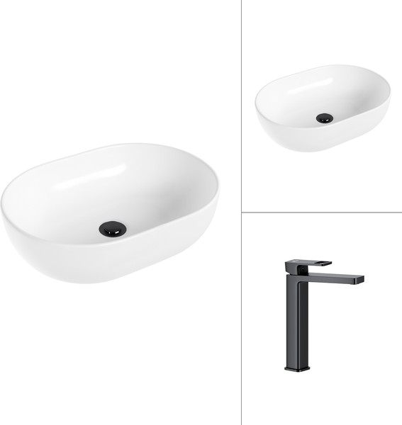 Умывальник со смесителем Lauter 21836A + Cascade 21СК0655BS - фото