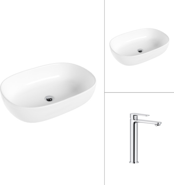 Умывальник со смесителем Lauter 21836 + Moon 21СK81691C - фото