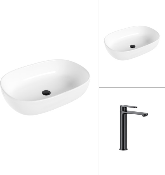 Умывальник со смесителем Lauter 21836 + Moon 21СК8691BS - фото