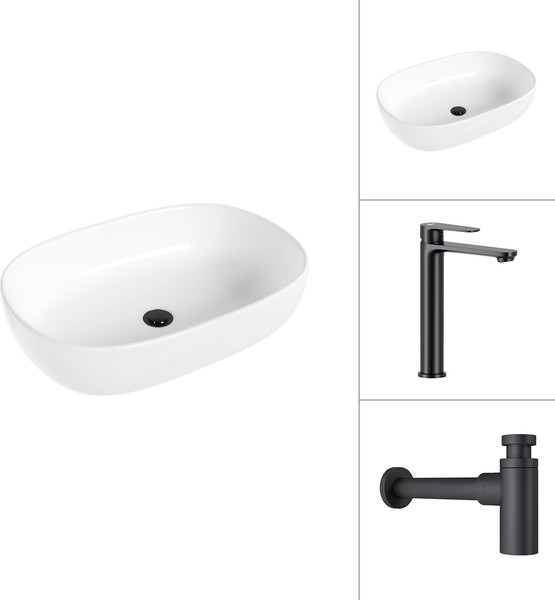 Умывальник со смесителем Lauter 21836 + Moon 21СК8691BS с сифоном 21635B - фото