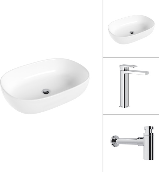 Умывальник со смесителем Lauter 21836 + Cascade 21СК0655C с сифоном 21635CH - фото