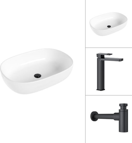 Умывальник со смесителем Lauter 21836 + Cascade 21СК0655BS с сифоном 21635B - фото