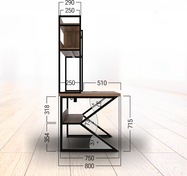 Компьютерный стол Millwood Кембридж 160х80х175.1 / 51664_t_ch_5