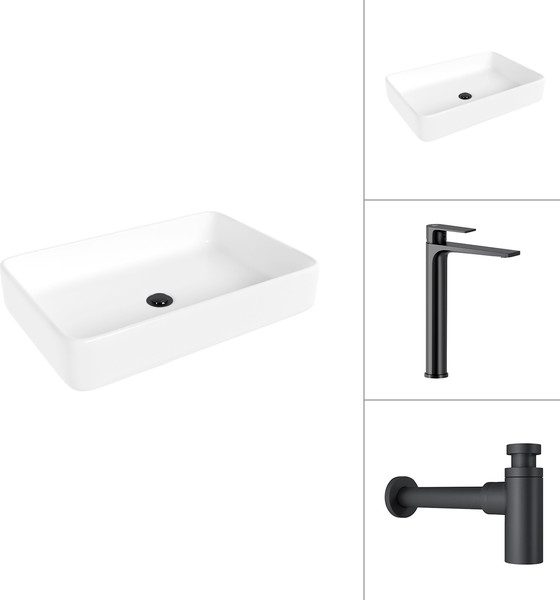 Умывальник со смесителем Lauter 21842 + Reef 21CK8678BS с сифоном 21635B - фото