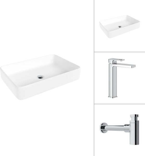 Умывальник со смесителем Lauter 21842 + Cascade 21СК0655C с сифоном 21635CH - фото