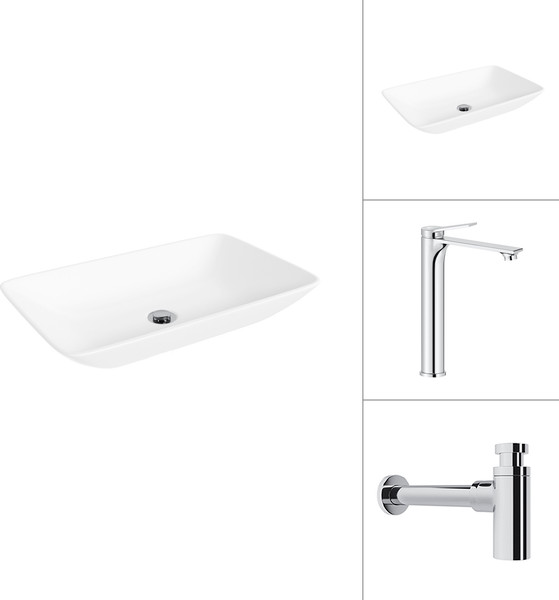 Умывальник со смесителем Lauter 21540 + Rio 21AM12672 с сифоном 21635CH - фото